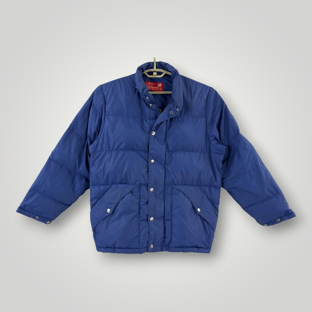 Vintage Sears Mens Prime Northern Goose Down Puffer Jacket Blue Size Medium